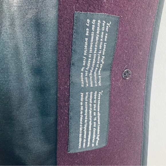 LONDON FOG Sz 14P Wool Blend Quilted Lining Colour Block Button Closure Pea Coat - Picture 9 of 15